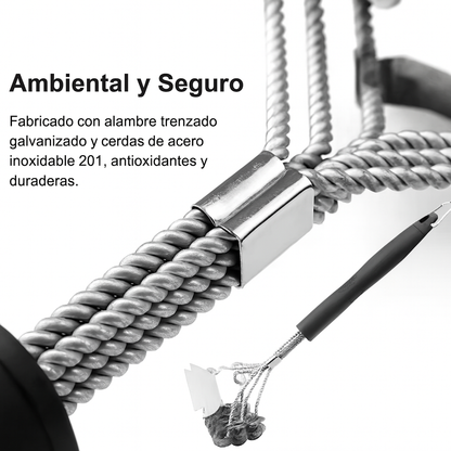 PARRILLA IMPECABLE SIEMPRE – CEPILLO PROFESIONAL DE ACERO INOXIDABLE